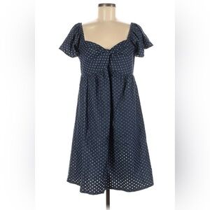 Navy Polka Dot Midi Dress